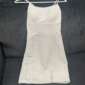 Teeze Me White Textured Mini Dress